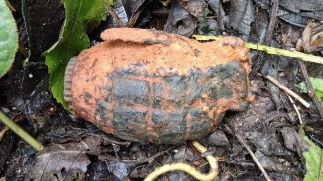 Penampakan granat nanas yang ditemukan warga di Mamasa, Sulbar