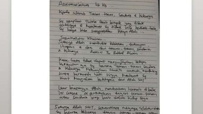 Isi surat Chuck Putranto