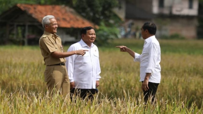 Menhan Prabowo Subianto bertemu dengan Gubernur Jateng Ganjar Pranowo