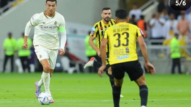 Cristiano Ronaldo saat Al Ittihad vs Al Nassr