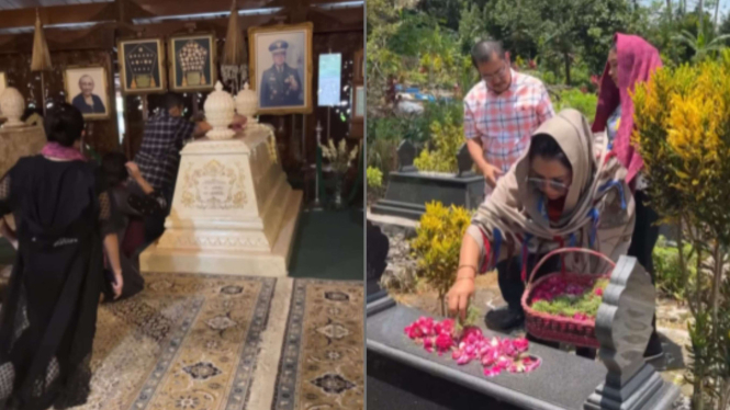 Momen Mayangsari Ziarah ke Makam Soeharto dan Ibu Tien