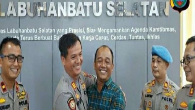  Pertengkaran dua anggota Polri di Kabupaten Labuhanbatu Selatan berakhir damai.