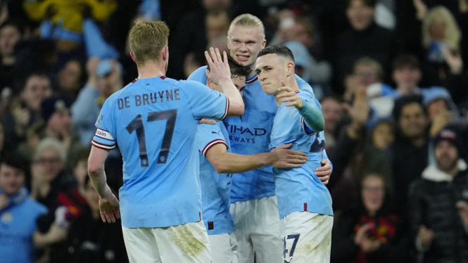 Selebrasi pemain Manchester City