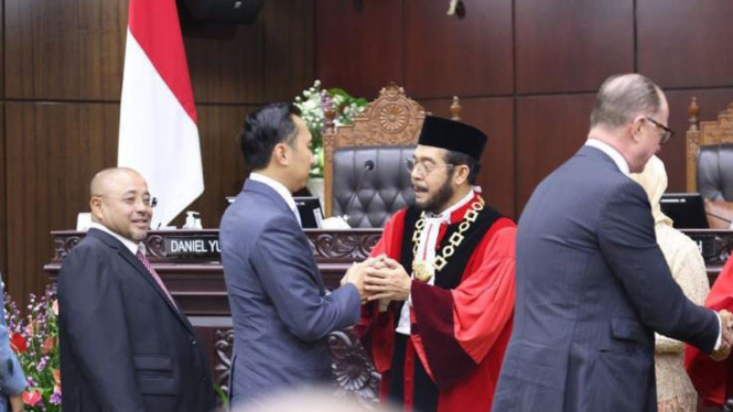 Ketua FPD DPR RI Edhie Baskoro Yudhoyono hadiri pelantikan Ketua MK