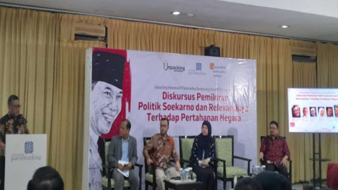 Sekjen PDIP Hasto Kristiyanto saat menjadi pembicara dalam acara diskusi.