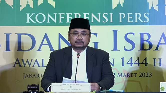 Menteri Agama (Menag) Yaqut Cholil Qoumas mengumumkan 1 Ramadhan 1444 H