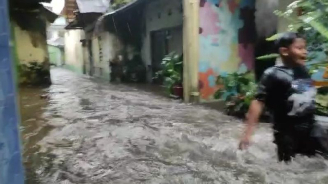 Banjir di Kota Malang, Jawa Timur.
