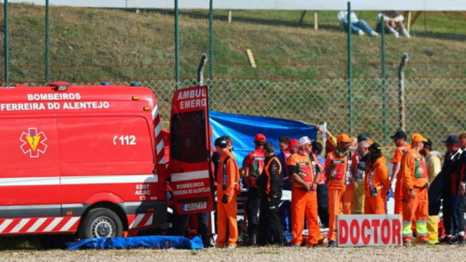 Pebalap GasGas Factory Racing Tech3, Pol Espargaro mengalami kecelakaan parah.