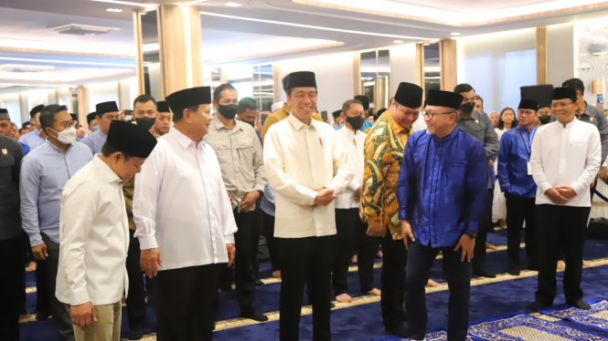 Presiden Jokowi dan Ketum PAN Zulkifli Hasan di acara Silaturahmi Ramadhan PAN