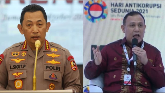 Kapolri Jenderal Listyo Sigit Prabowo dan Ketua KPK Firli Bahuri