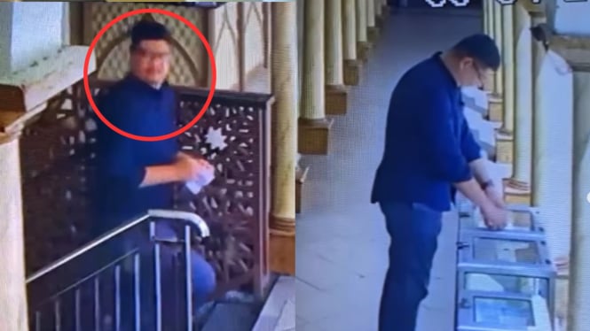 Tampang pria yang mengganti barcode QRIS di Masjid Nurul Iman Blok M Square