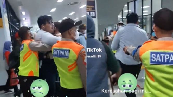 Momen pria berbadan gampal ngamuk di Stasiun Manggarai