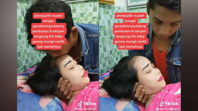 Ibu Melahirkan dengan Make Up Tebal