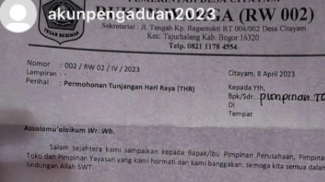 Viral Oknum Ketua RW di Bogor Minta THR ke Pemilik Toko