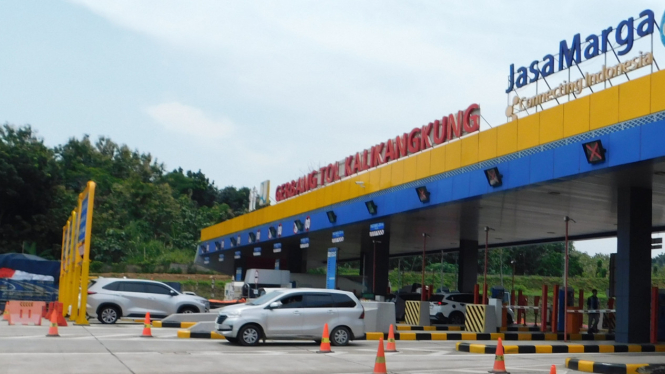 Kondisi gerbang tol Kalikangkung saat arus mudik