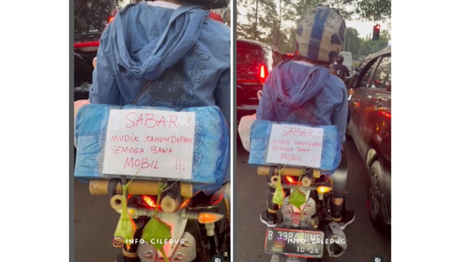 Viral Potret Tulisan Kocak Pemudik Motor Tahun 2023