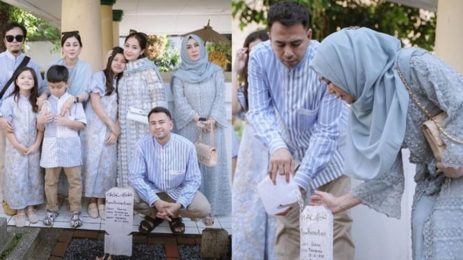 Keluarga Raffi Ahmad ziarah ke makam nenek Popon Hanifah Ahmad