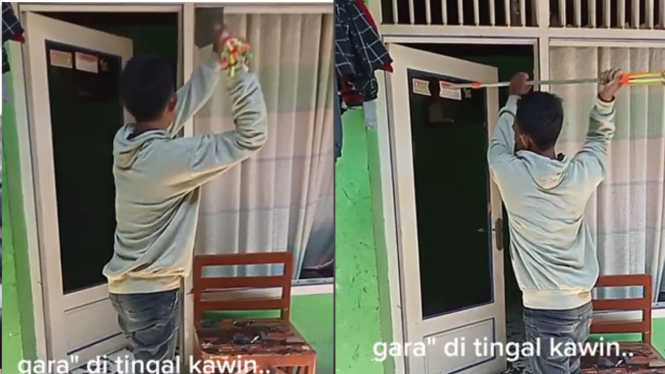 Ditinggal menikah, pria ini ngamuk hancurkan jendela rumah