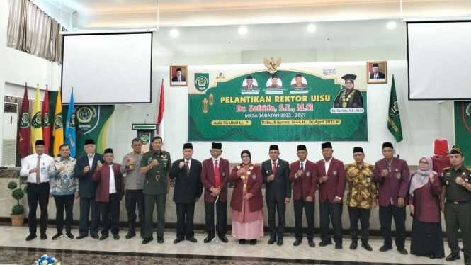 Gubernur Sumut Edy Rahmayadi dalam acara Pelantikan Rektor UISU