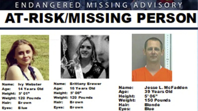 Gambar foto Ivy Webster (14) dan Brittany Brewer (16), yang dilaporkan hilang pada 1 Mei 2023.