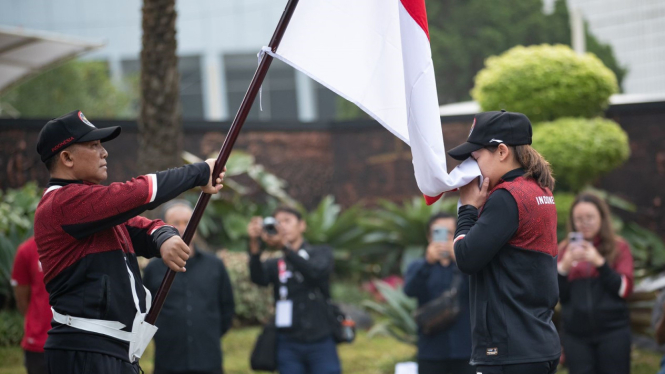 Seremoni pengukuhan kontingen Indonesia di SEA Games 2023