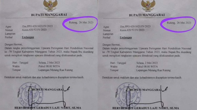 Viral Surat Undangan Hardiknas Salah Tanggal Sekda Manggarai Minta Maaf