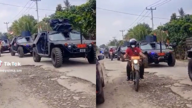 Paspampres gunakan kendaraan taktis terjang jalan berlubang di Lampung