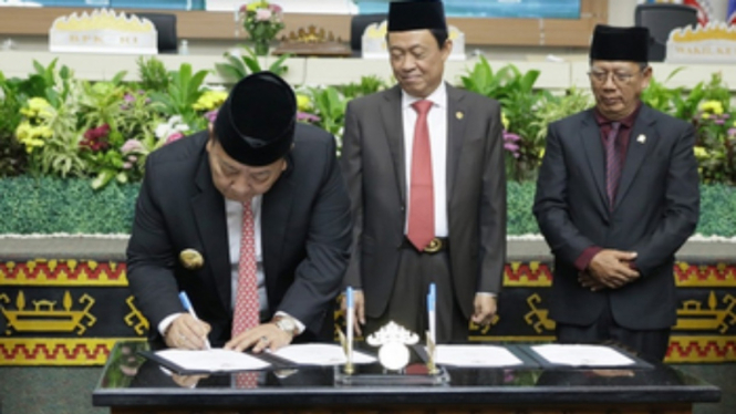 Gubernur Lampung Arinal Djunaidi menerima laporan WTP Pemprov Lampung
