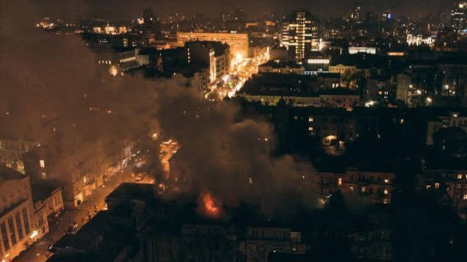 VIVA Militer: Ledakan di Kiev, Ukraina, akibat serangan militer Rusia