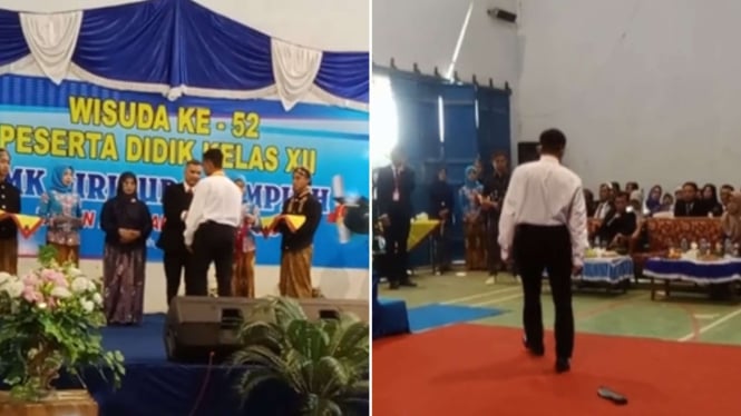 Momen Sedih Telapak Sepatu Lepas Saat Acara Wisuda