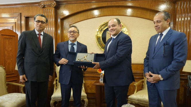 Mendag RI Zulkifli Hasan dan Menteri Perdagangan dan Industri Mesir Ahmed Samir