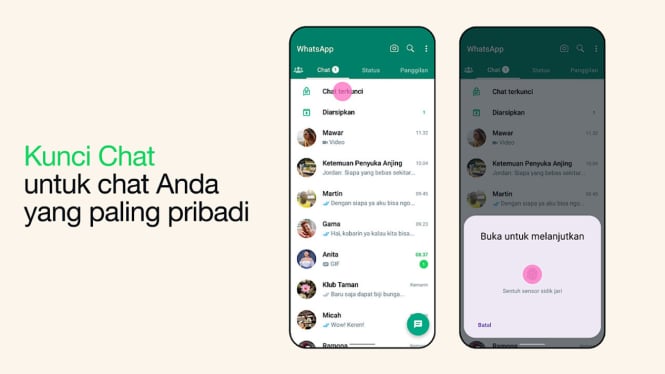 WhatsApp mengumumkan Fitur Kunci Chat.
