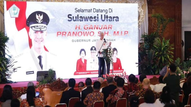 Ganjar Pranowo menghadiri acara halalbihalal di Manado