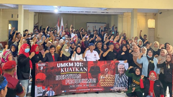 Aksi relawan Ganjar Pranowo di Lebak, Banten.