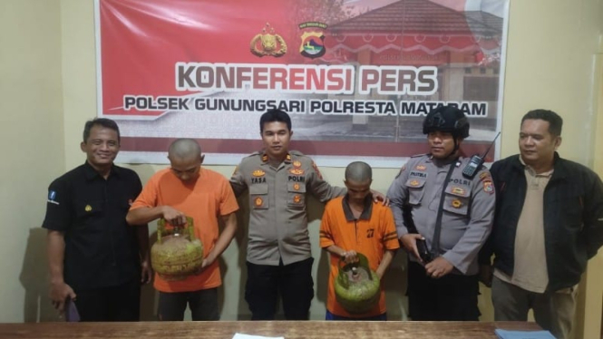 Dua pelaku diduga curi tabung gas di Lombok demi main slot