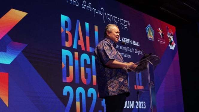 Gubernur Bank Indonesia, Perry Warjiyo di acara pembukaan Bali Digifest II.