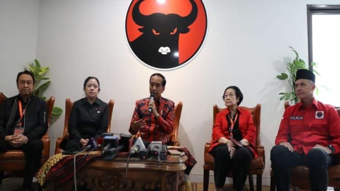 Presiden Jokowi, Megawati Soekarnoputri dan Bacapres PDIP Ganjar Pranowo