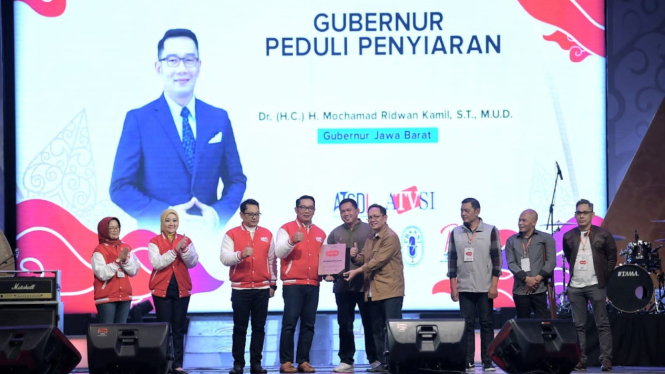 Gubernur Jawa Barat, Ridwan Kamil menghadiri peringatan Harsiarda 2023