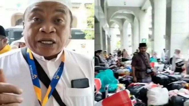 Tangkapan layar video viral jemaah haji terlantar di Madinah.