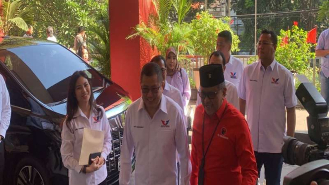 Ketua Umum Partai Perindo Hary Tanoesoedibjo berkunjung ke DPP PDIP
