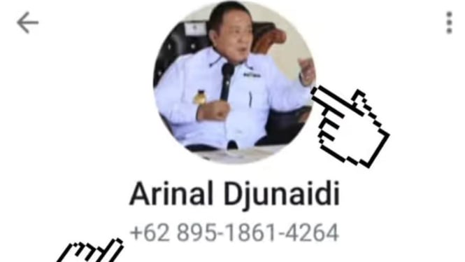 Penipuan dengan memakai Profil WhatsApp Arinal Djunaidi