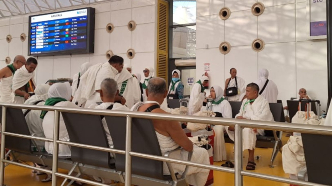 Jemaah Haji di Bandara King Abdul Aziz, Jeddah