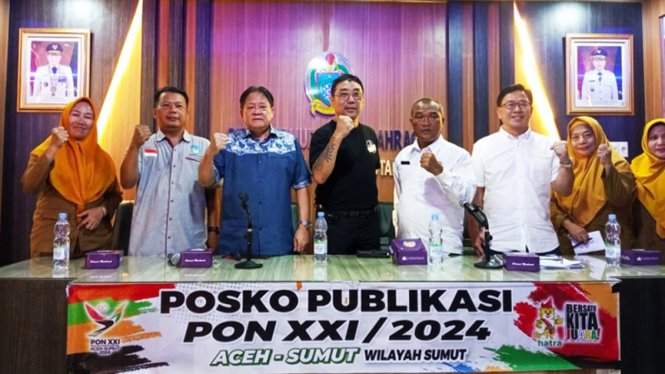 Perbasi Sumatera Utara saat menggelar konferensi pers persiapan hadapi PON 2024