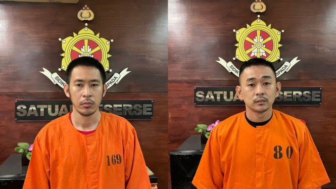 Dua orang terduga pelaku kasus perdagangan orang di Bali