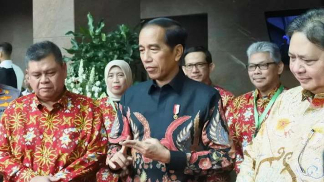 Presiden Joko Widodo memberikan keterangan setelah membuka Rakornas Pengawasan I