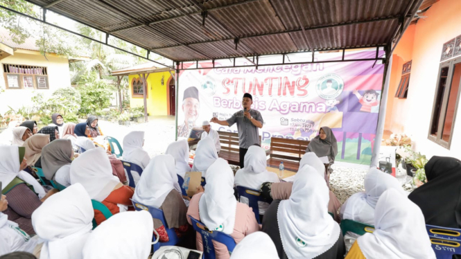 Kaum Ibu di Langkat, Sumatera Utara diberikan penyuluhan mencegah stunting