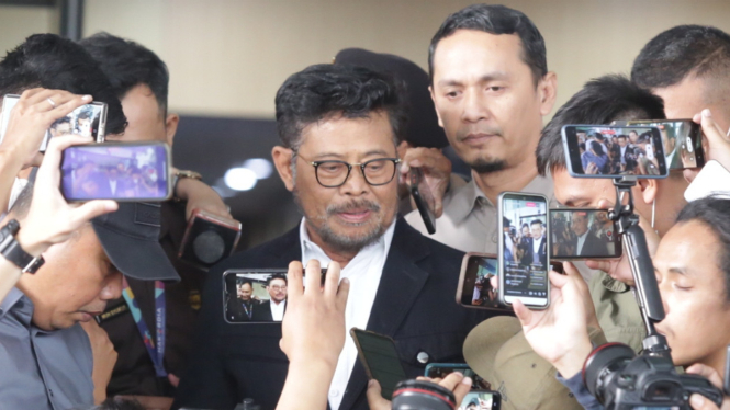 Menteri Pertanian (Mentan) Syahrul Yasin Limpo saat diperiksa KPK sebagai saksi pada Juni 2023.