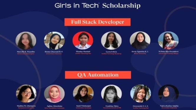 Sebanyak 12 perempuan meraih beasiswa dari Girls in Tech Indonesia