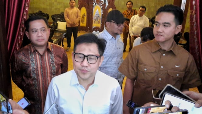 Ketua Umum DPP PKB Cak Imin dengan Wali Kota Solo Gibran Rakabuming Raka.