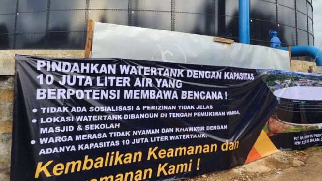 Water tank 10 juta liter milik PDAM PT Tirta Asasta Depok ditolak warga 